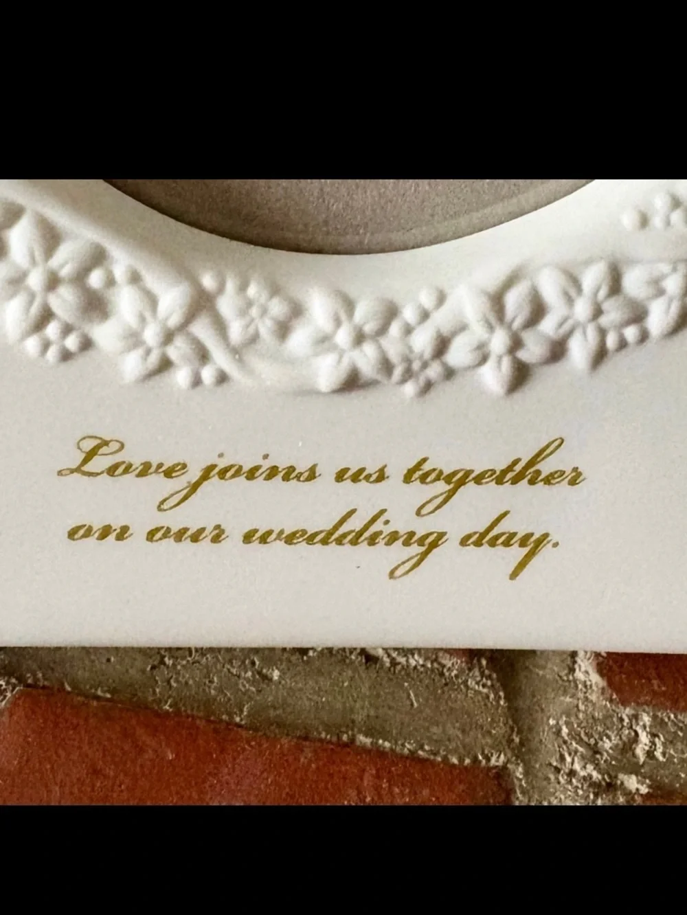 White Ceramic Ornate Floral Wedding Photo Frame, 3 Oval Openings, 10 x 10 inches